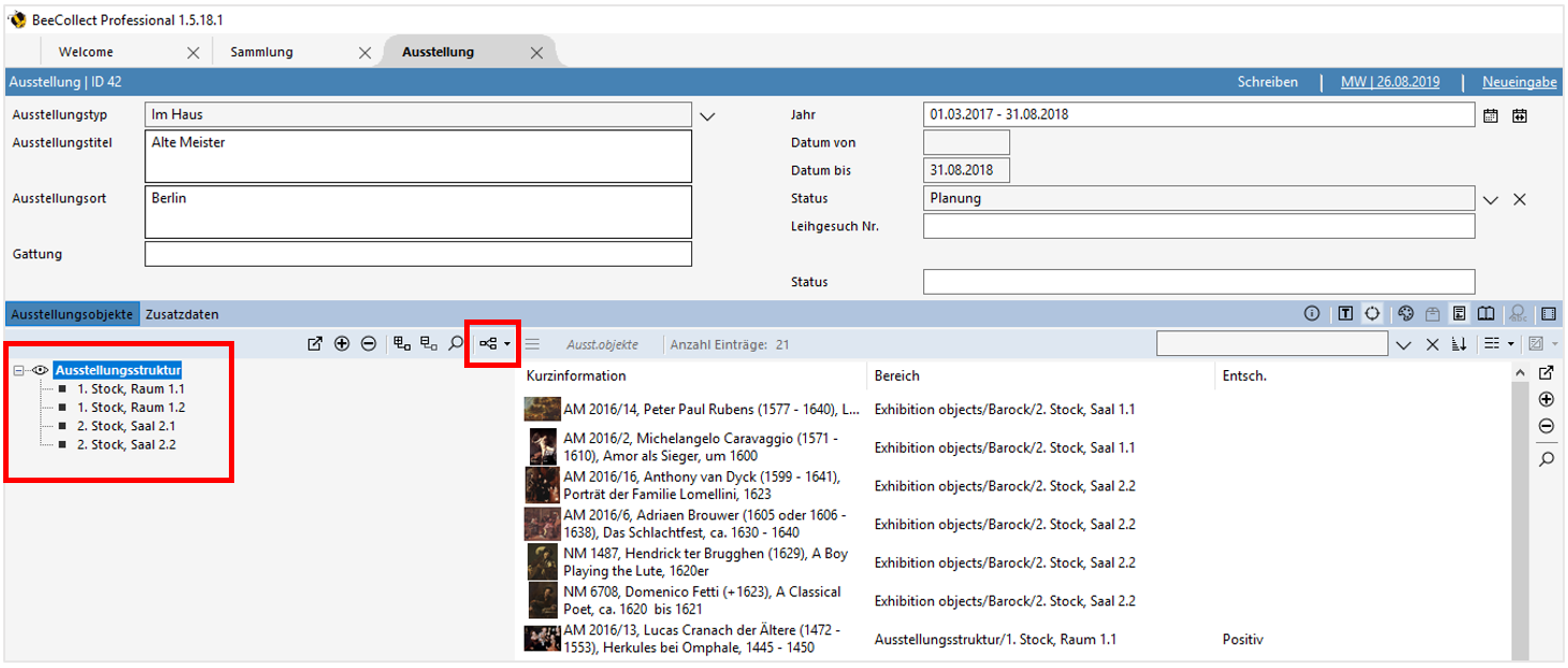 Ansicht Sektionen Ansicht Sektionen