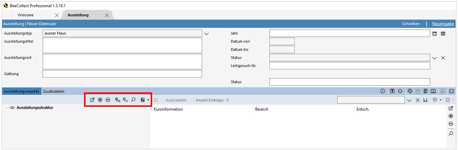 Schaltflächen Ausstellungsstruktur Schaltflächen Ausstellungsstruktur