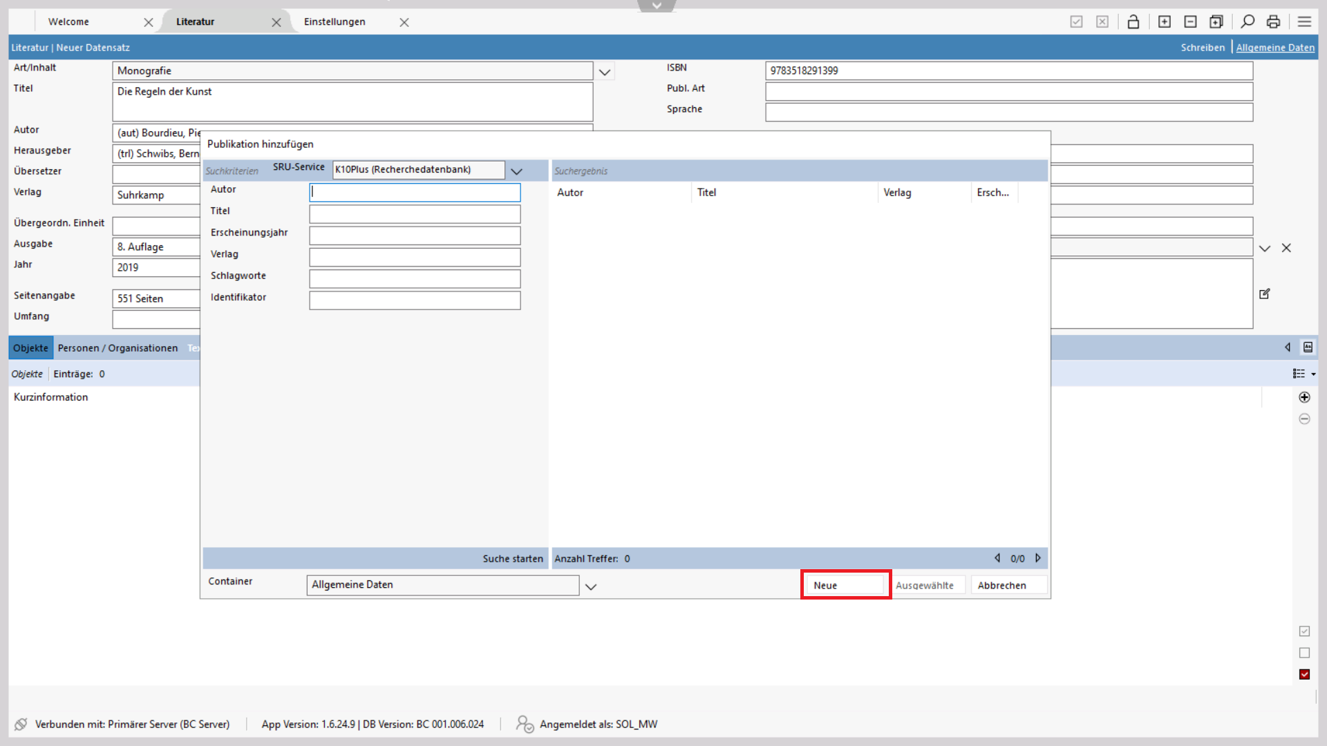 Neuen Datensatz mit leerer Datenmaske anlegen Neuen Datensatz mit leerer Datenmaske anlegen