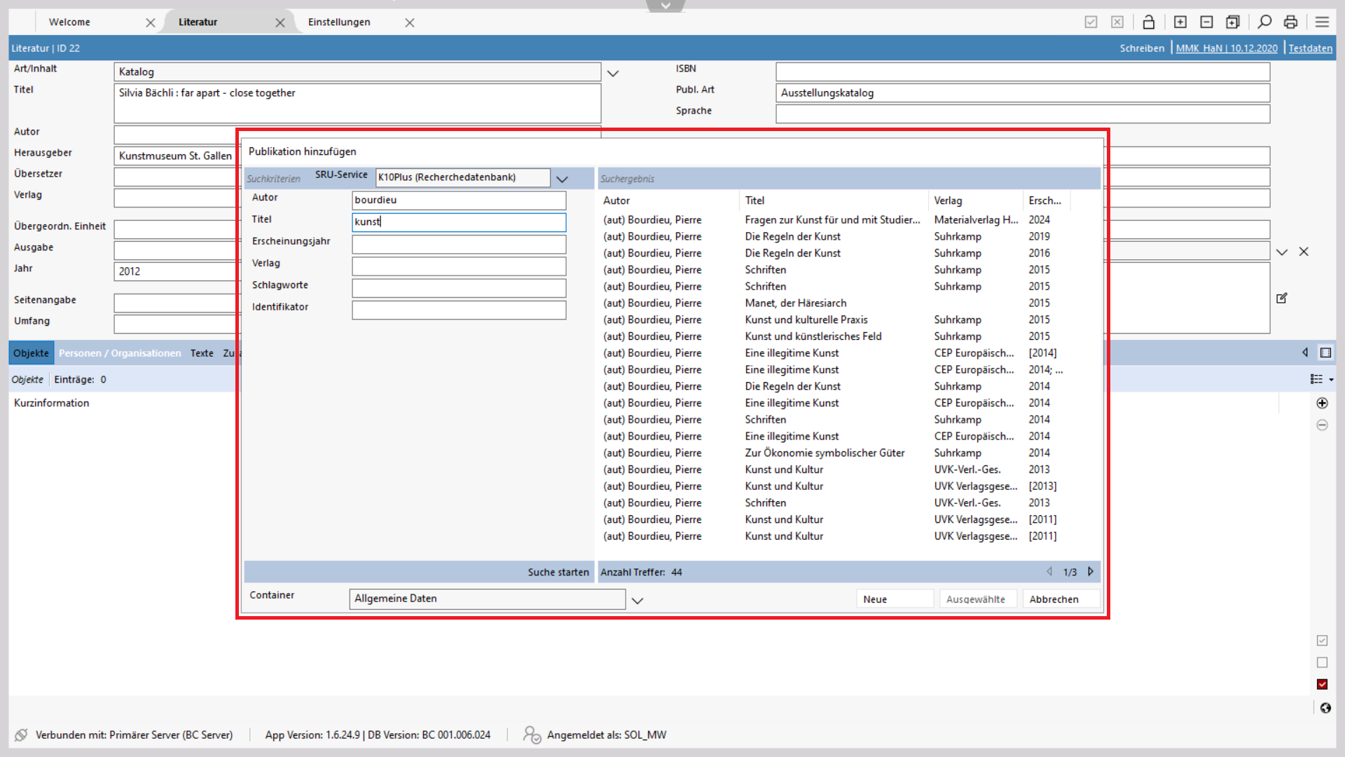 K10Plus Suchergebnis K10Plus Suchergebnis