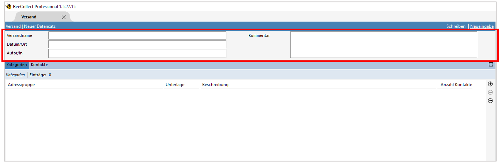Stammdaten Modul Versand Stammdaten Modul Versand