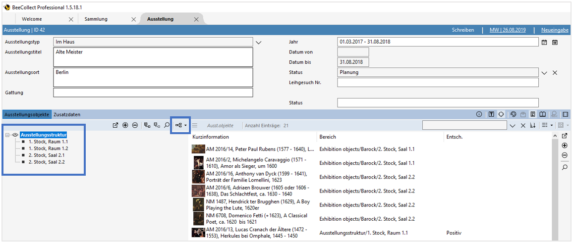 Ansicht Sektionen Ansicht Sektionen