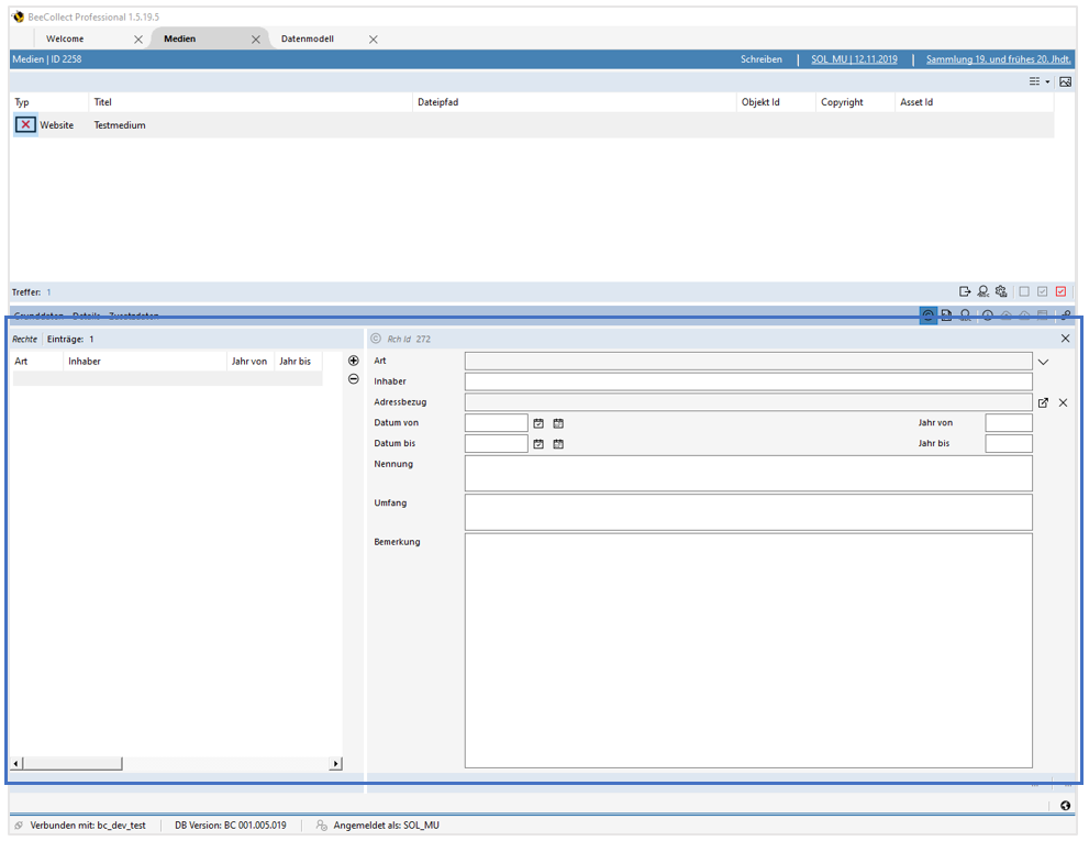 Bearbeitungsbereich Register Rechte Bearbeitungsbereich Register Rechte