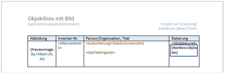 Beispiel Vorlagentyp Tabelle mit Steuerfeld Nächste Tabellenzeile Beispiel Vorlagentyp Tabelle mit Steuerfeld Nächste Tabellenzeile