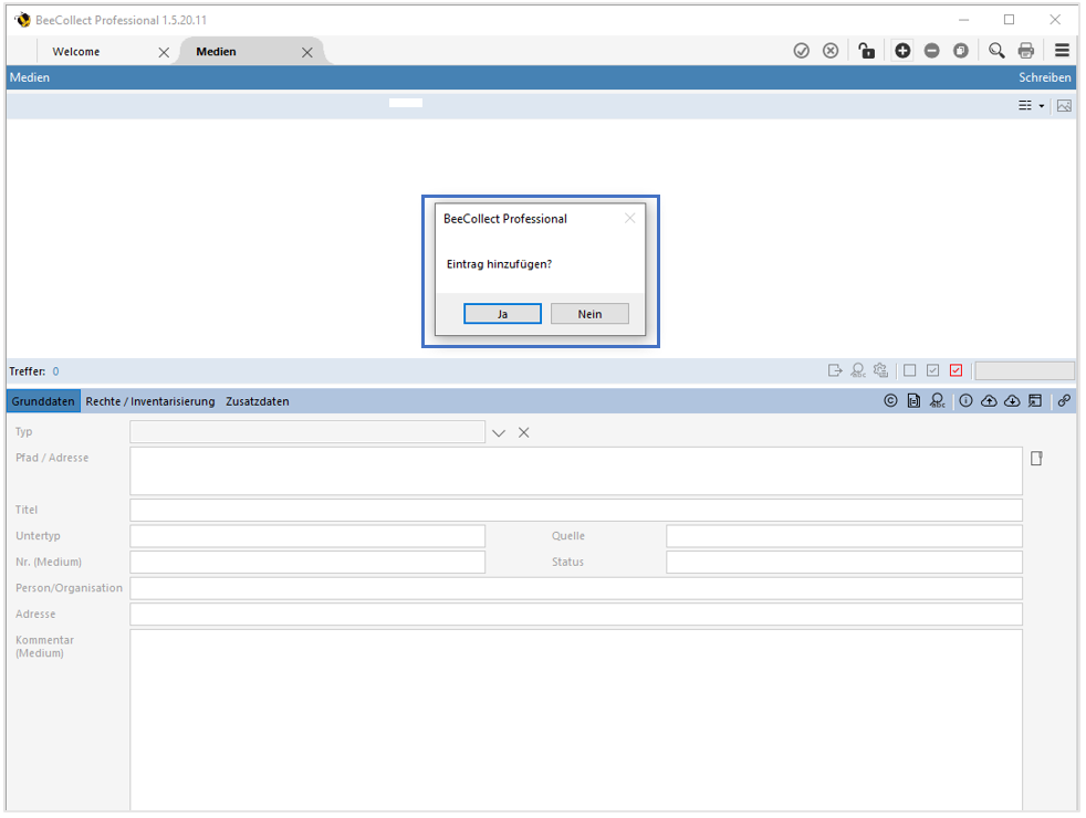 Ein neues Medium hinzufügen Ein neues Medium hinzufügen