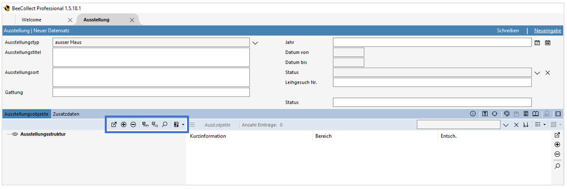 Schaltflächen Ausstellungsstruktur Schaltflächen Ausstellungsstruktur