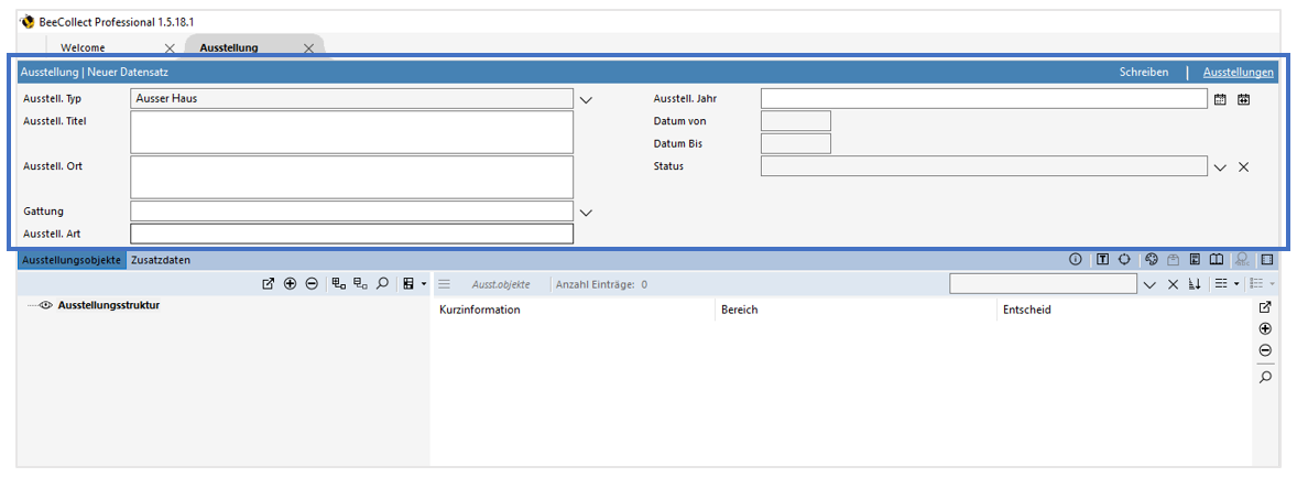 Standardfelder Modul Ausstellung Standardfelder Modul Ausstellung